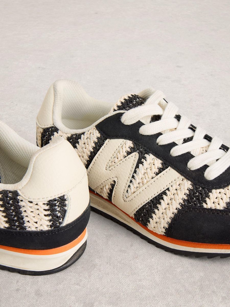 Gewebter Streifen-Sneaker mit niedrigem Profil