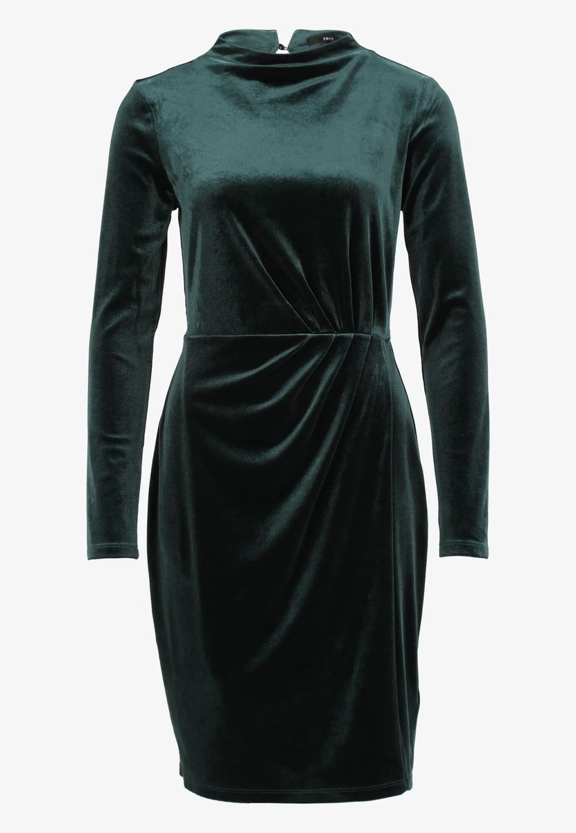 Samtkleid mit Stehkragen