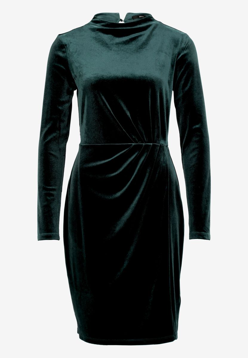 Samtkleid mit Stehkragen