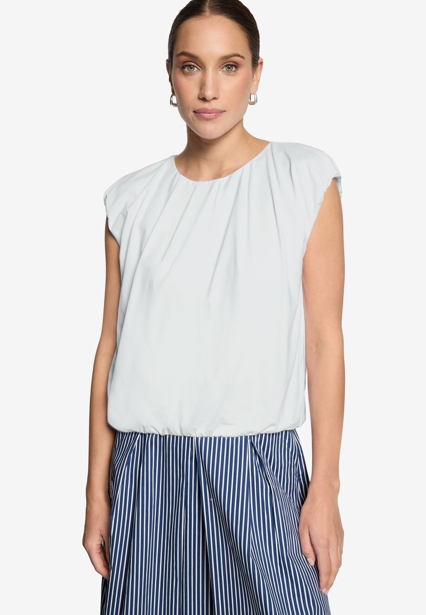 Ärmellose Cropped Bluse mit Rundhalsausschnitt