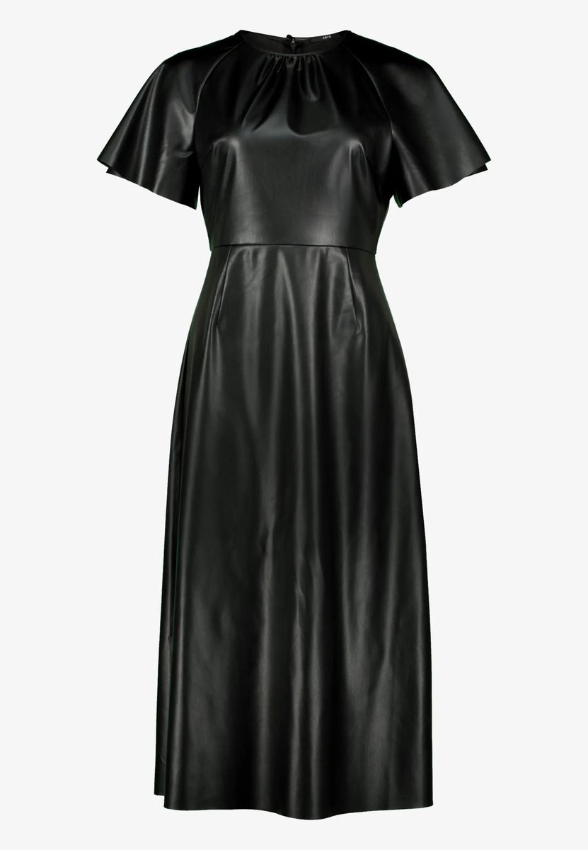 Midikleid in Lederoptik