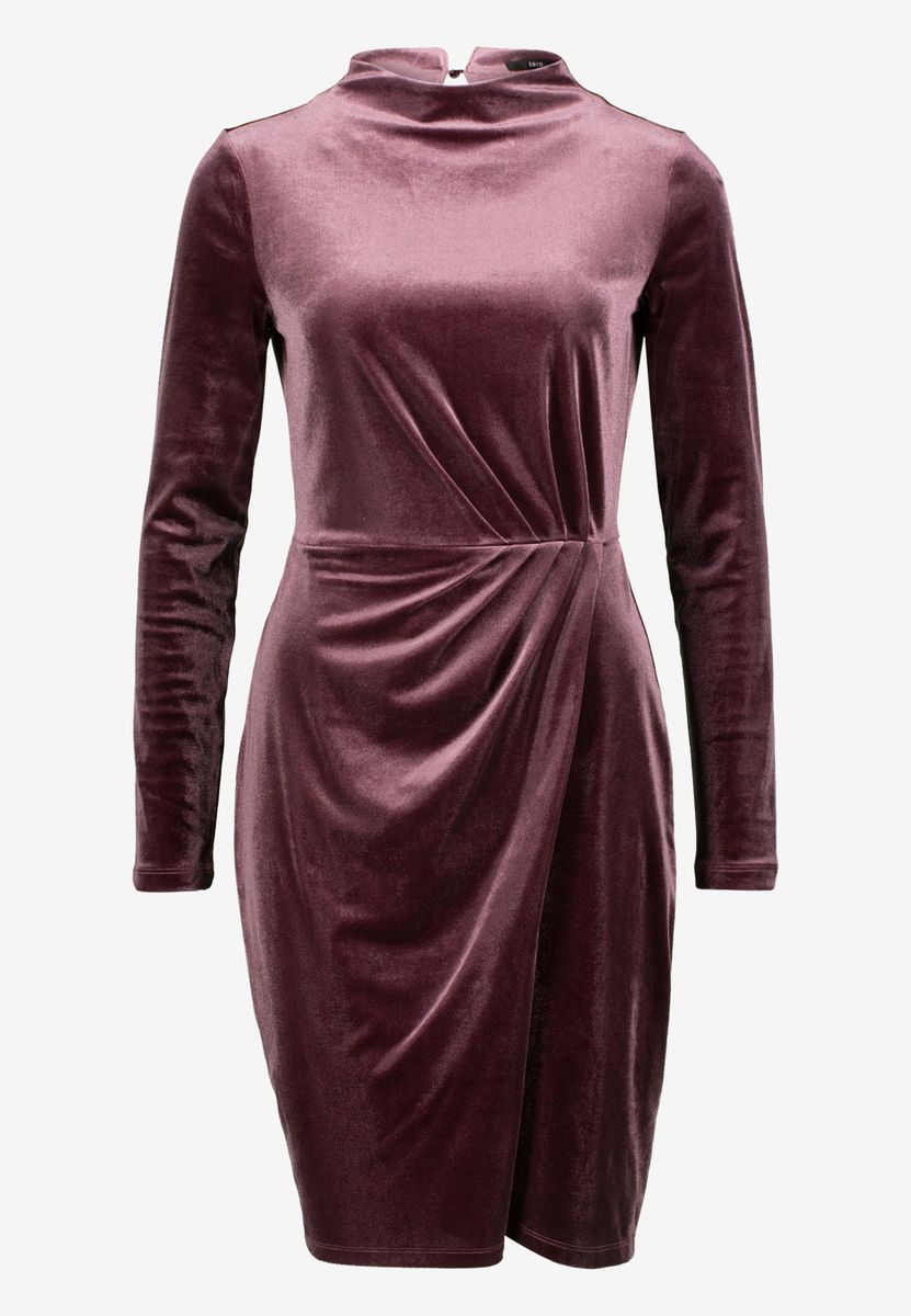 Elegantes Samt-Midikleid mit Drapierung