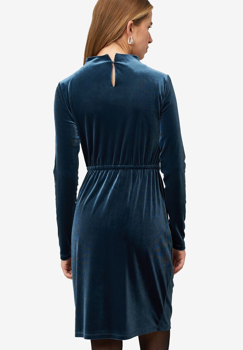 Elegantes Samt-Midikleid mit Drapierung