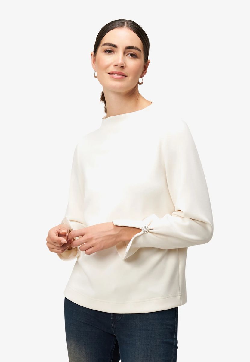 Sweatshirt mit Glitzerknopf