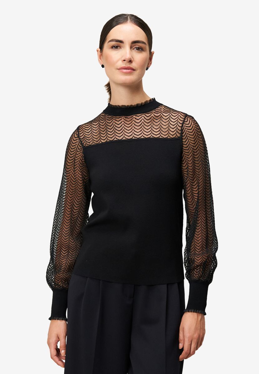 Pullover mit transparenten Ärmeln