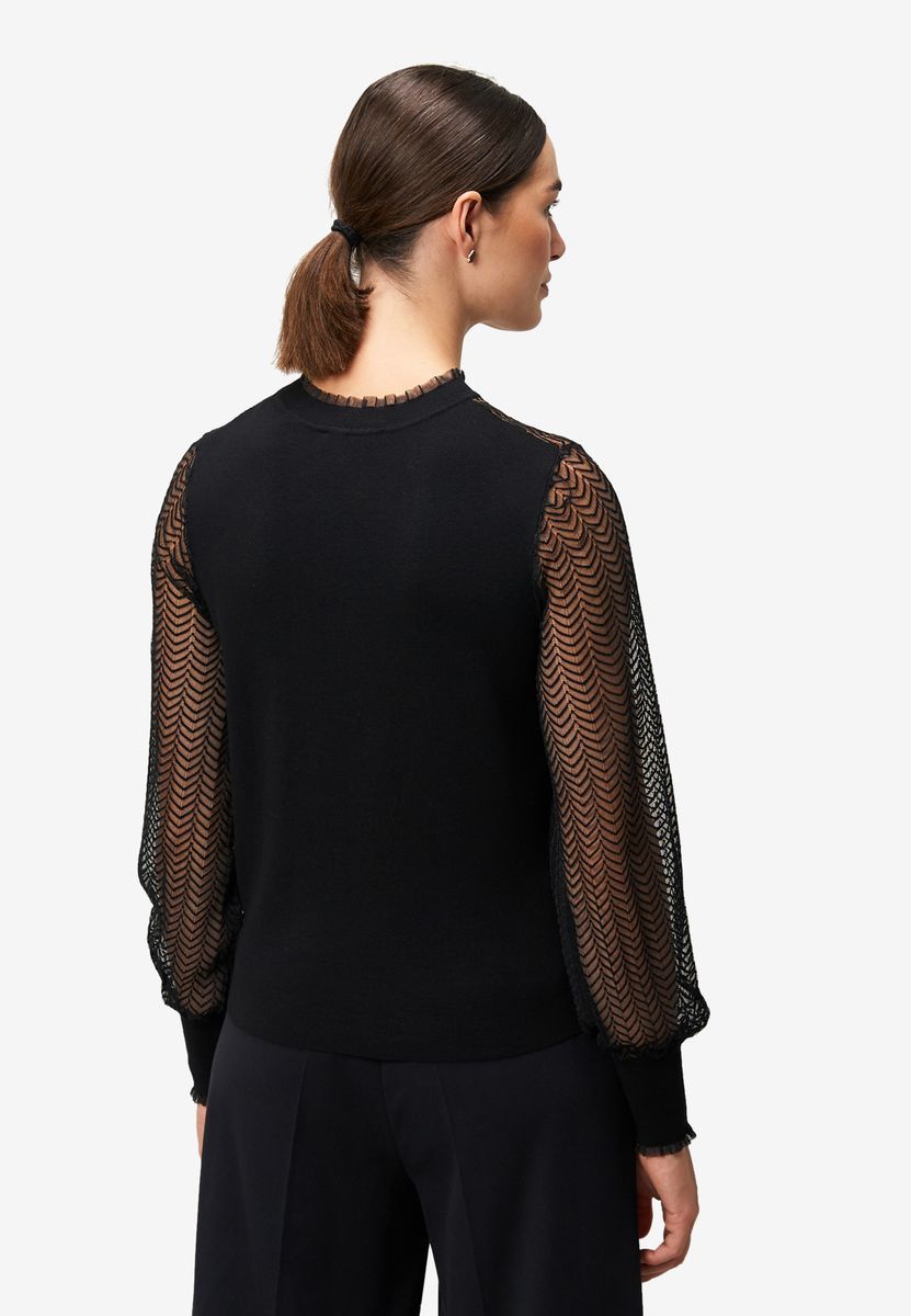 Pullover mit transparenten Ärmeln