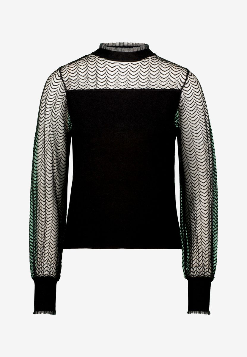 Pullover mit transparenten Ärmeln