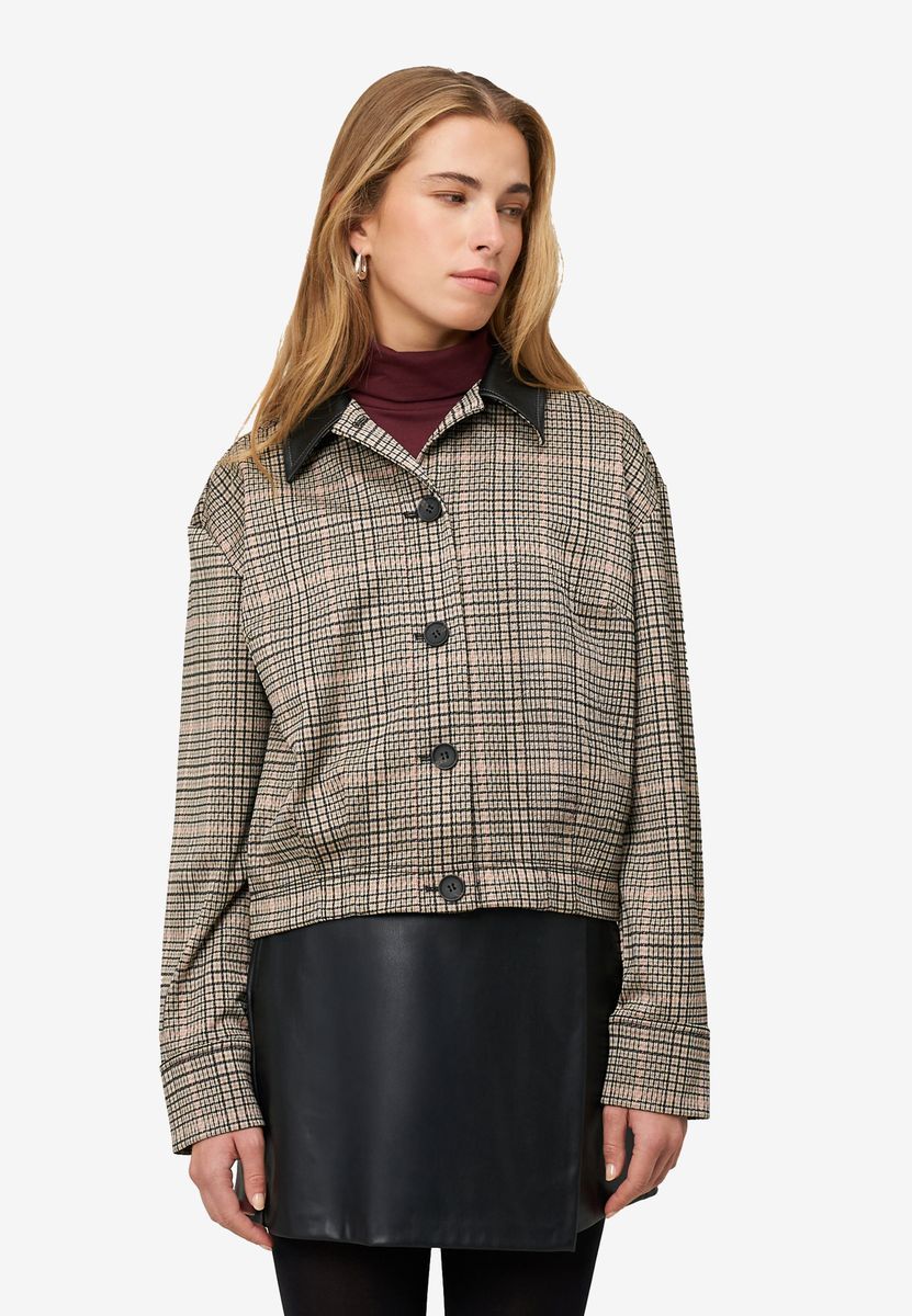 Karo-Jacke mit Knopfleiste