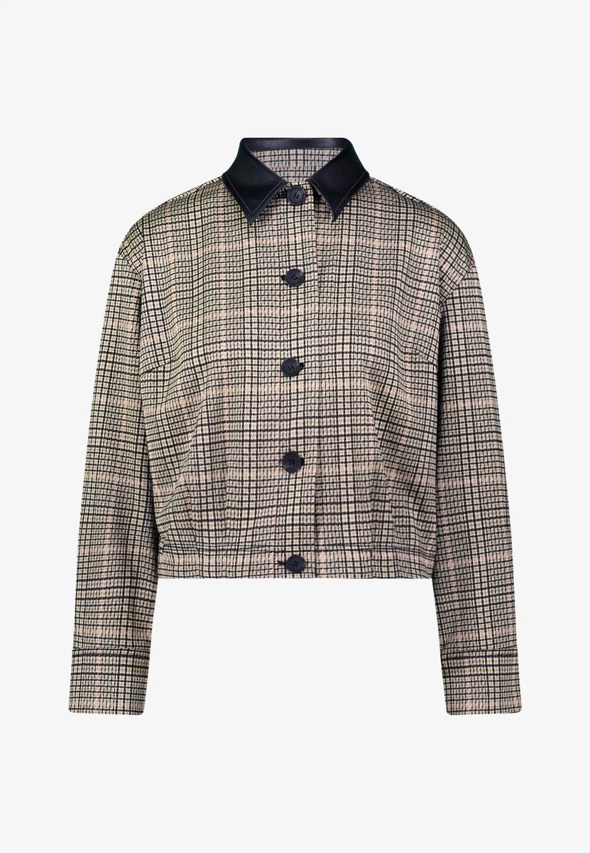 Karo-Jacke mit Knopfleiste