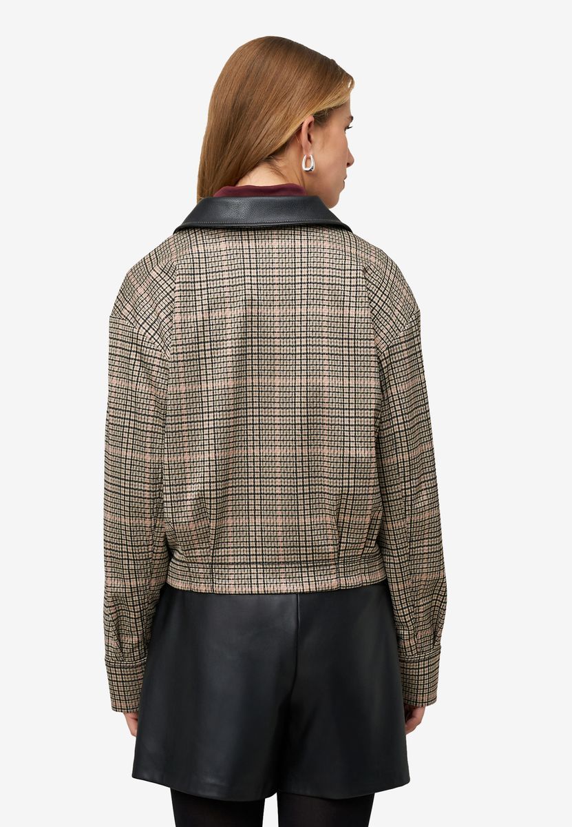 Karo-Jacke mit Knopfleiste