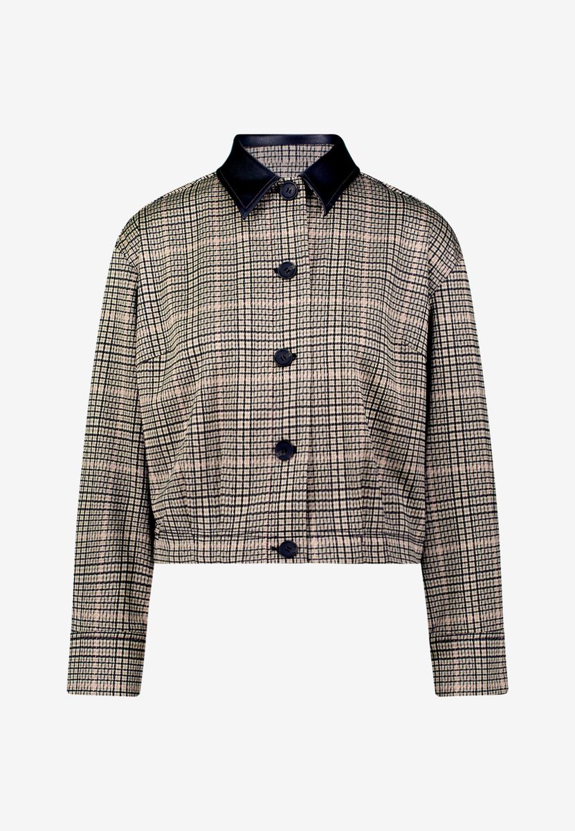 Karo-Jacke mit Knopfleiste