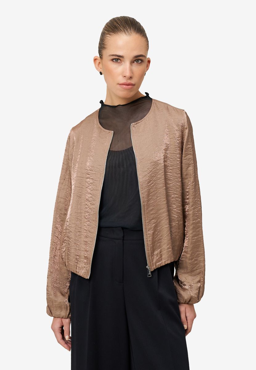 Bomberjacke mit Reißverschluss und Knittereffekt