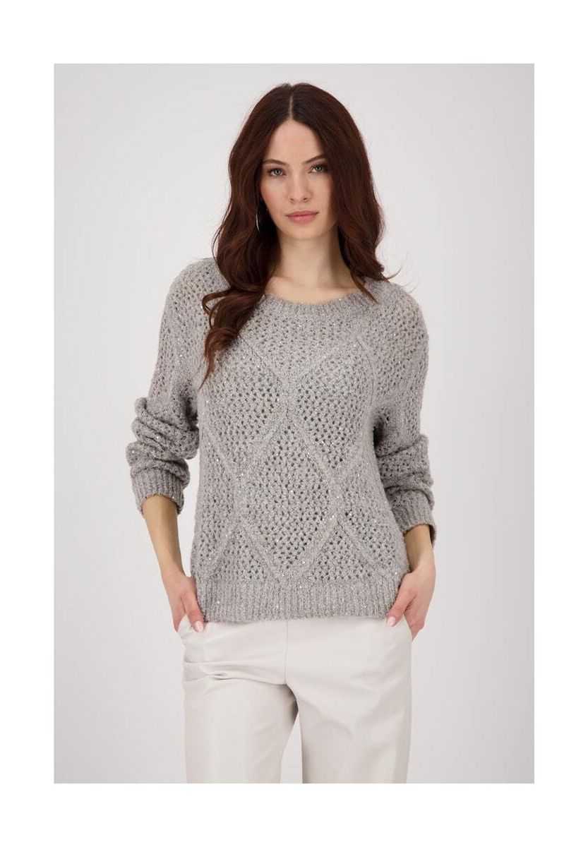 Eleganter, offen gestrickter Glitzerpullover