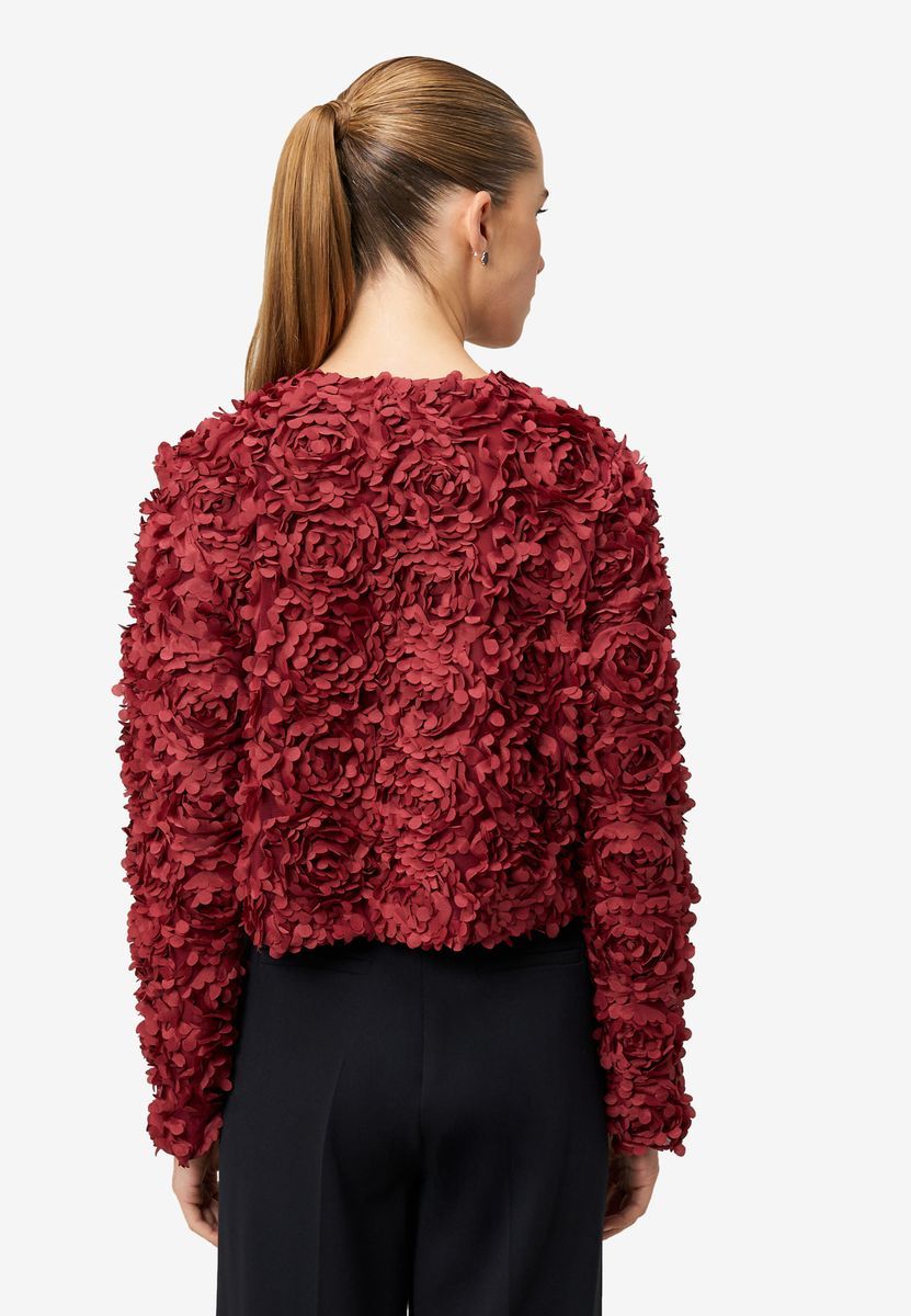 Bolero-Jacke mit 3D-Blumenapplikationen