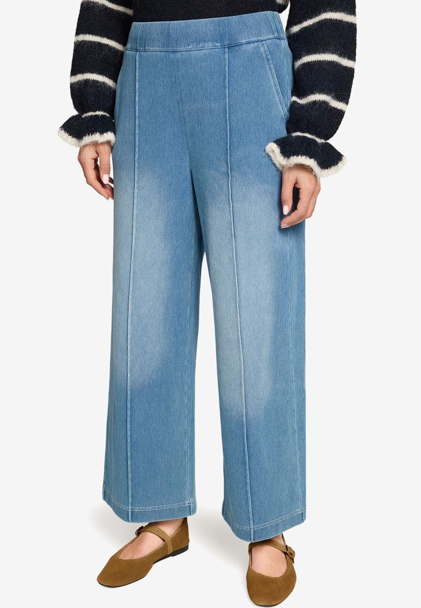 Weite Denim-Optik Schlupfhose
