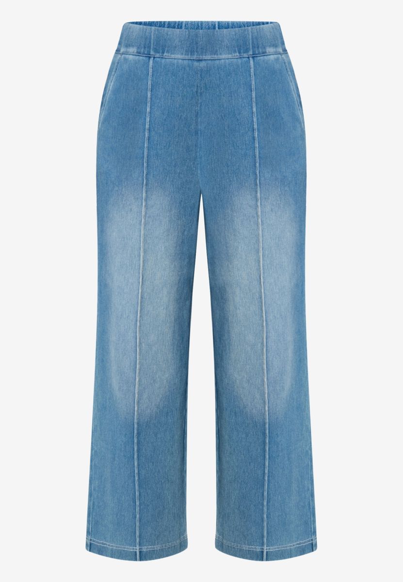 Weite Denim-Optik Schlupfhose