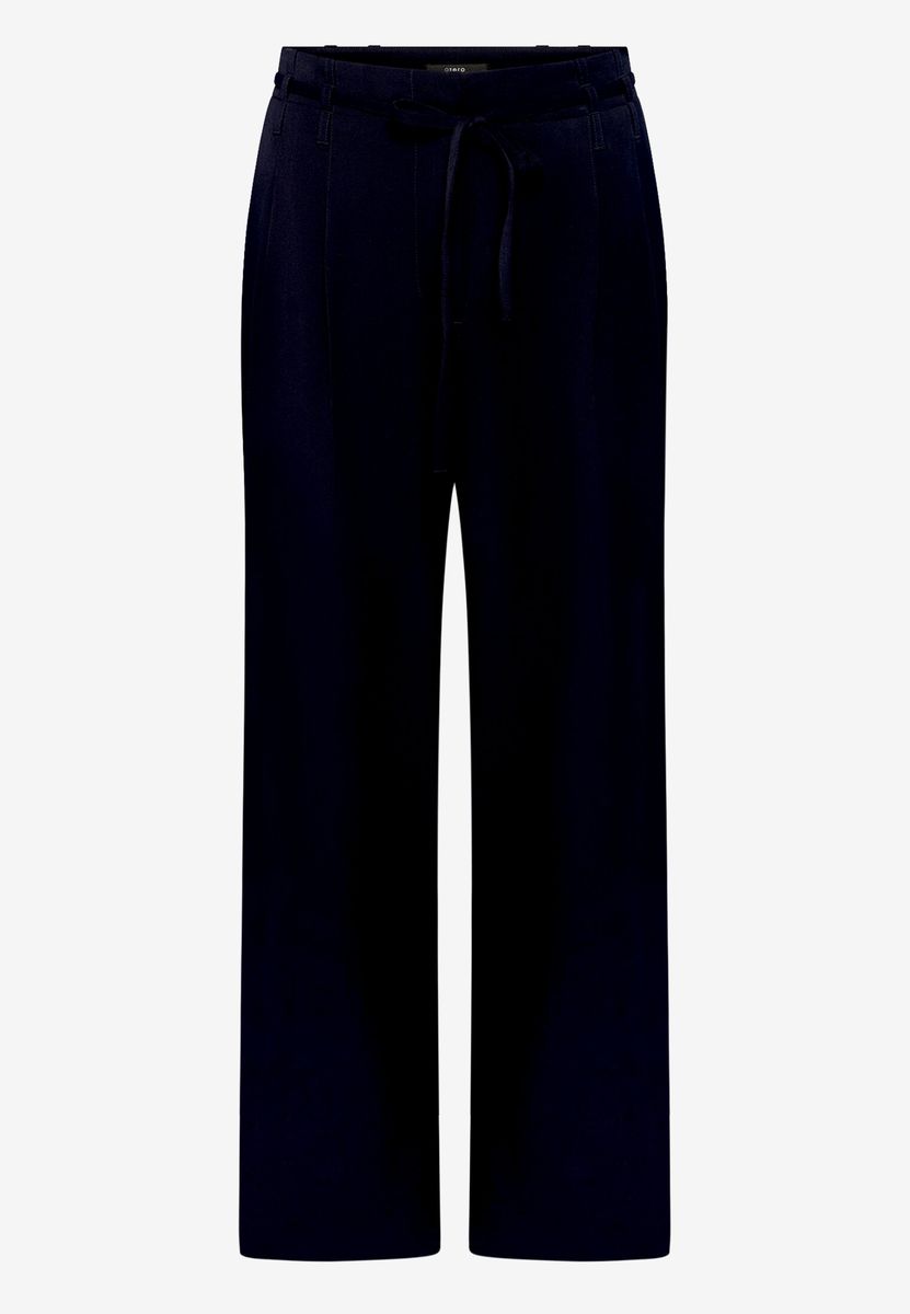 Hochgeschnittene Weitbein-Hose mit Bindeband