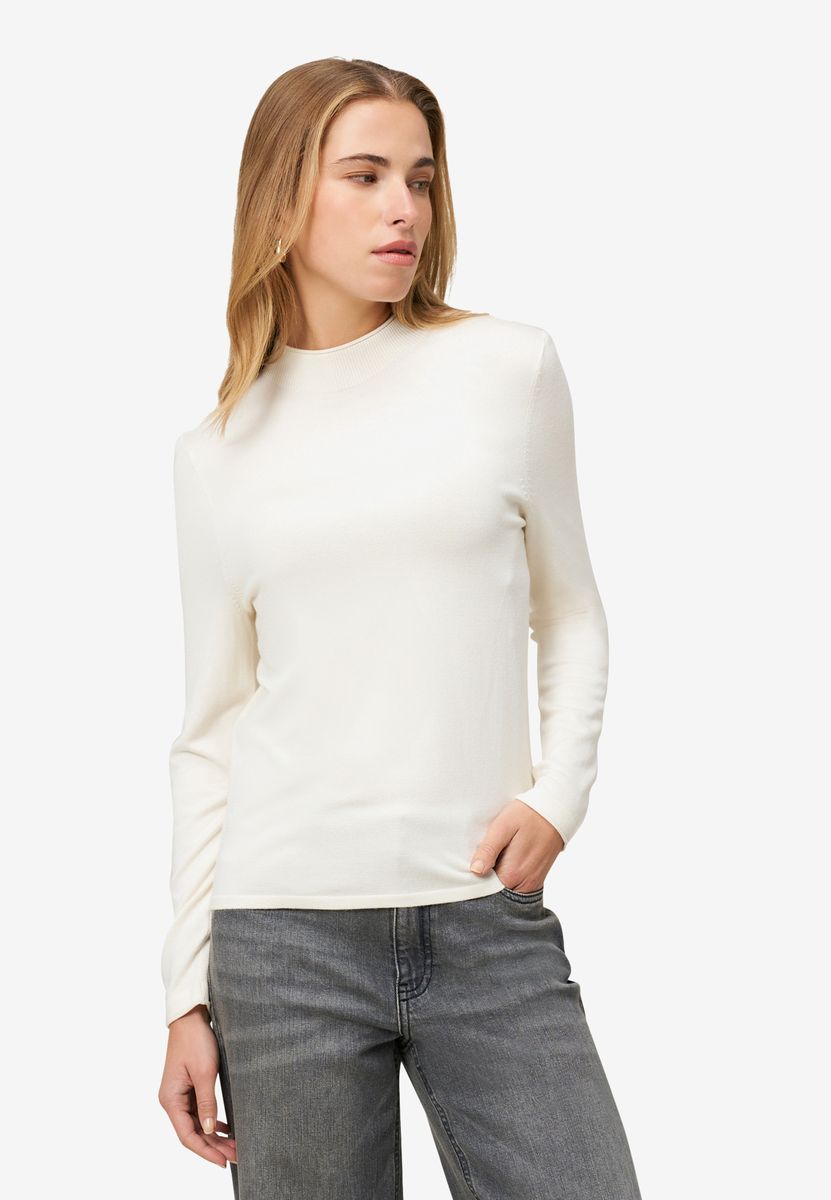 Eleganter Feinstrickpullover mit Stehkragen