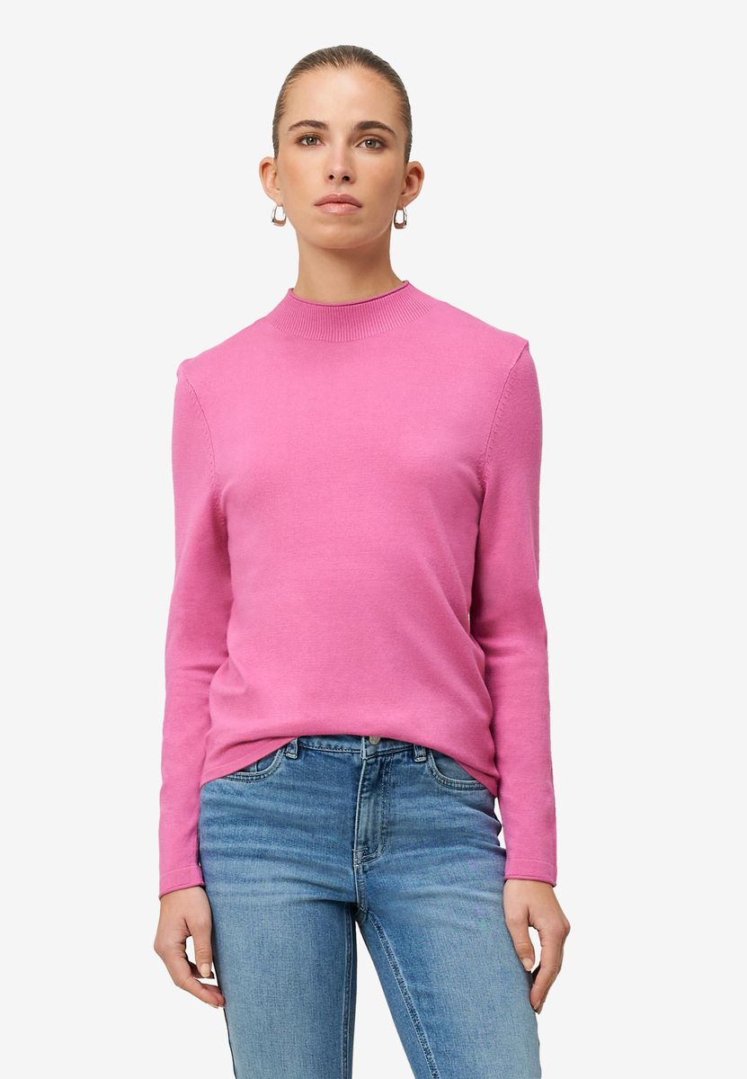 Eleganter Feinstrickpullover mit Stehkragen