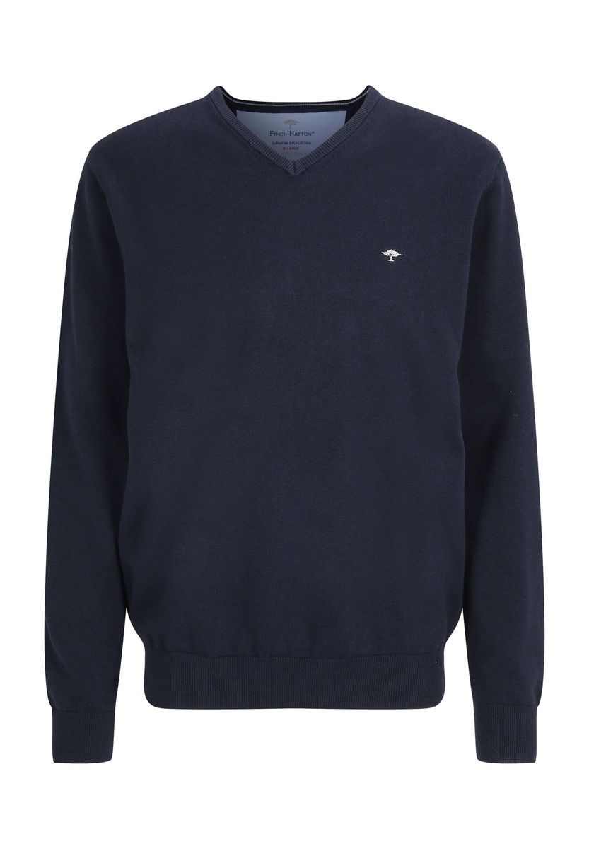 Klassischer V-Ausschnitt Baumwoll-Strickpullover