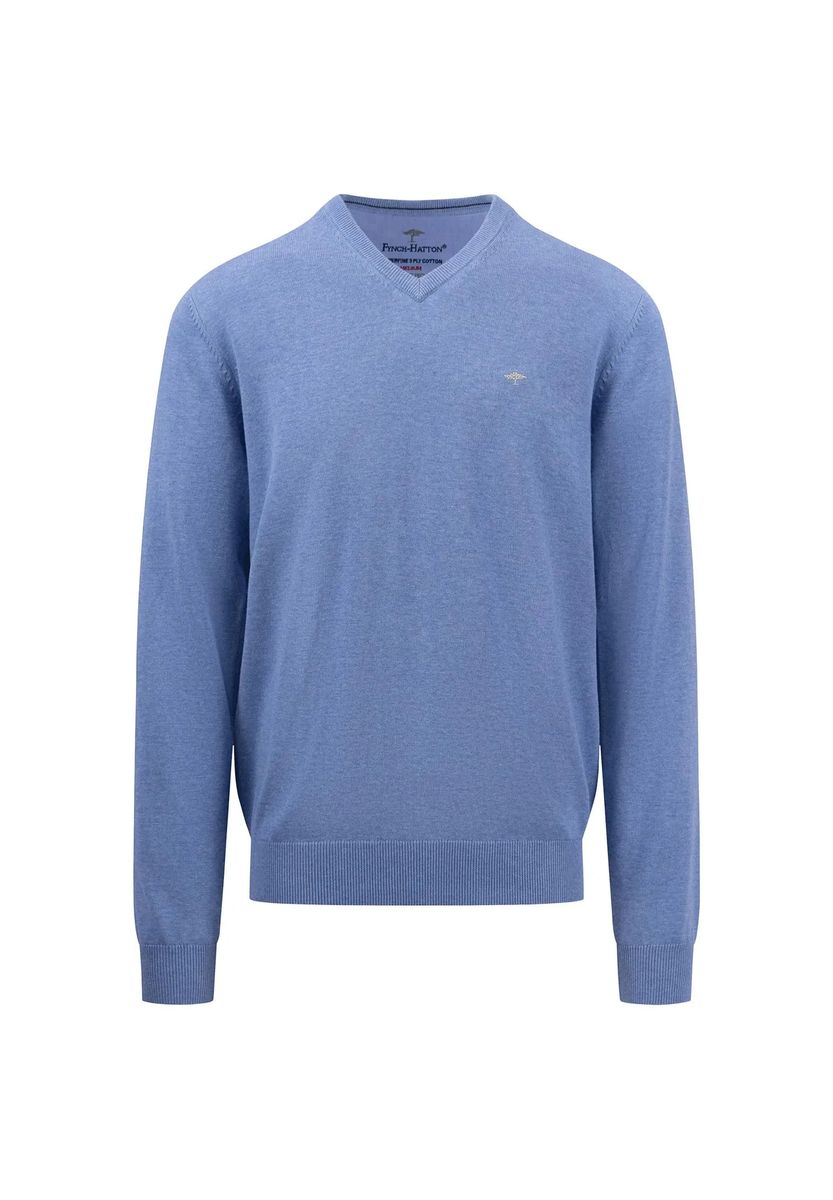 Klassischer V-Ausschnitt Baumwoll-Strickpullover