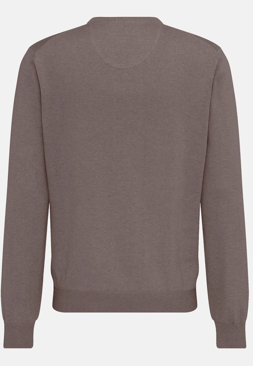 Klassischer Baumwollpullover mit V-Ausschnitt