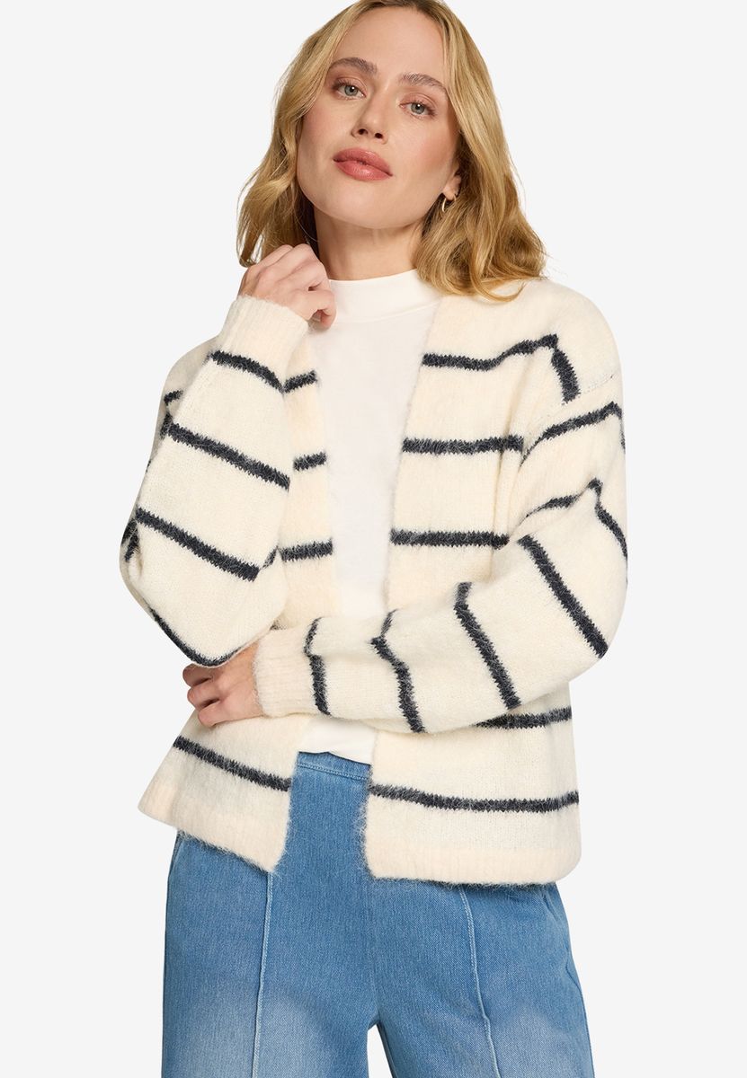 Gestreifter Cardigan mit offener Front