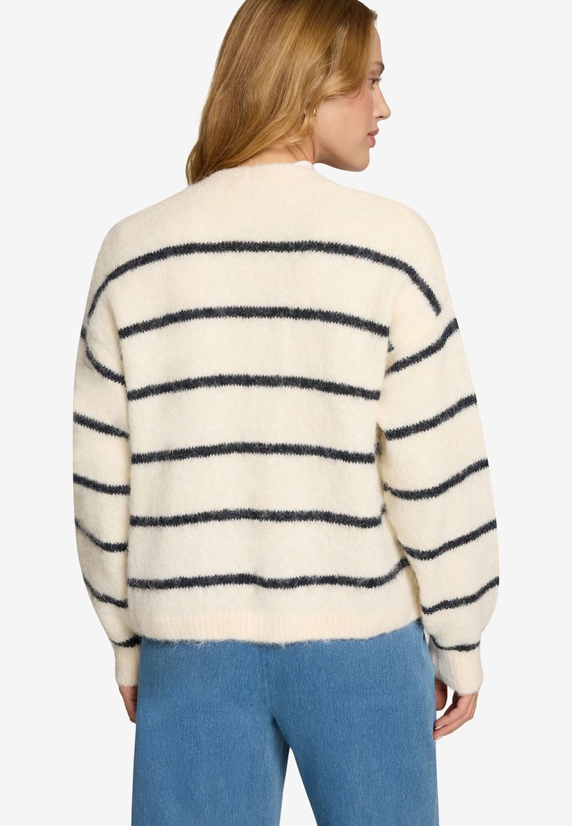 Gestreifter Cardigan mit offener Front