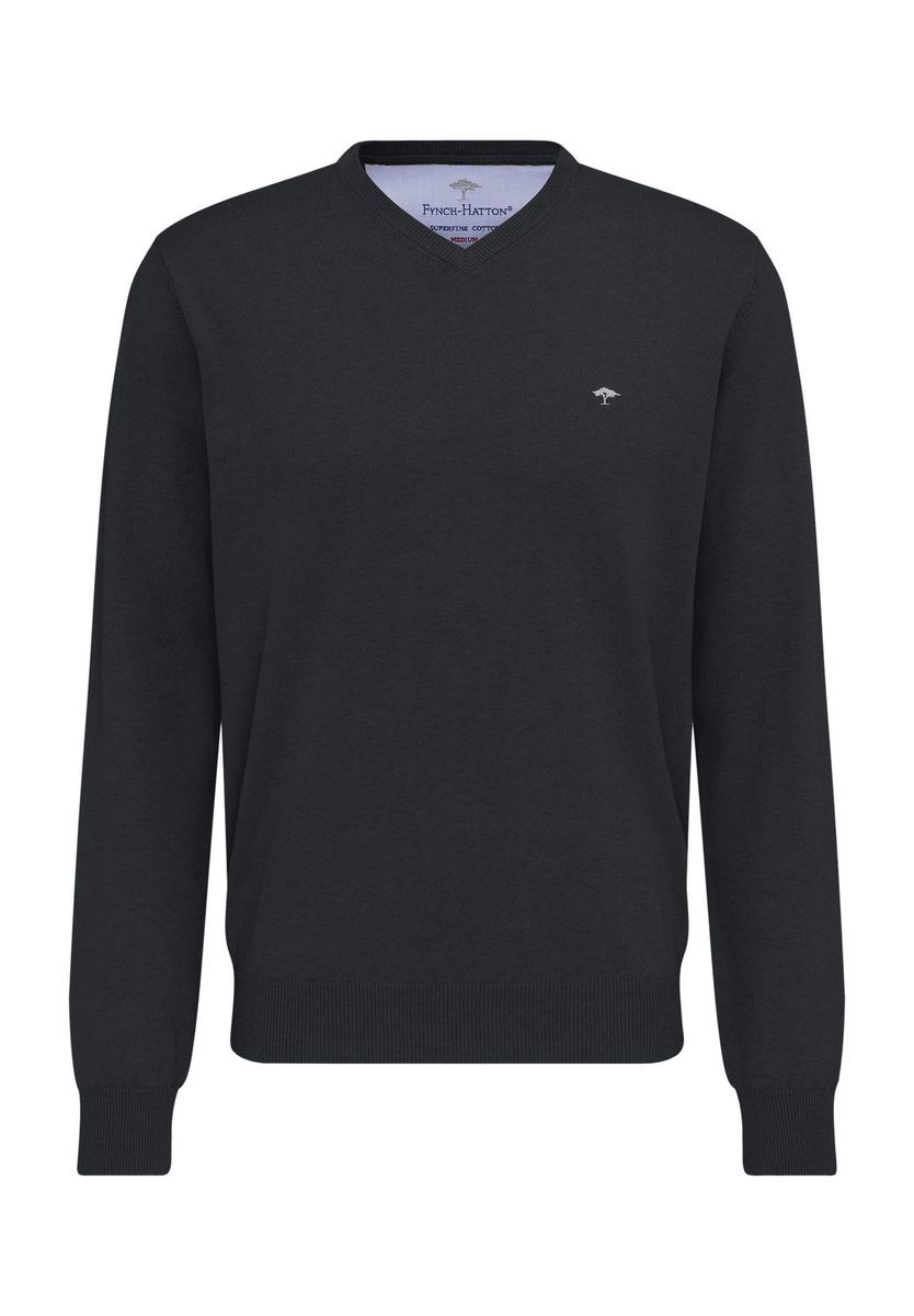 Klassischer V-Ausschnitt Strickpullover aus Baumwolle