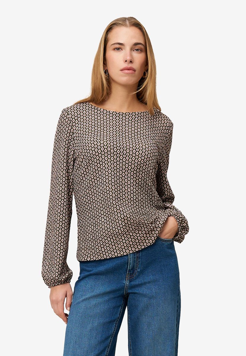 Bluse mit geometrischem Rautenprint