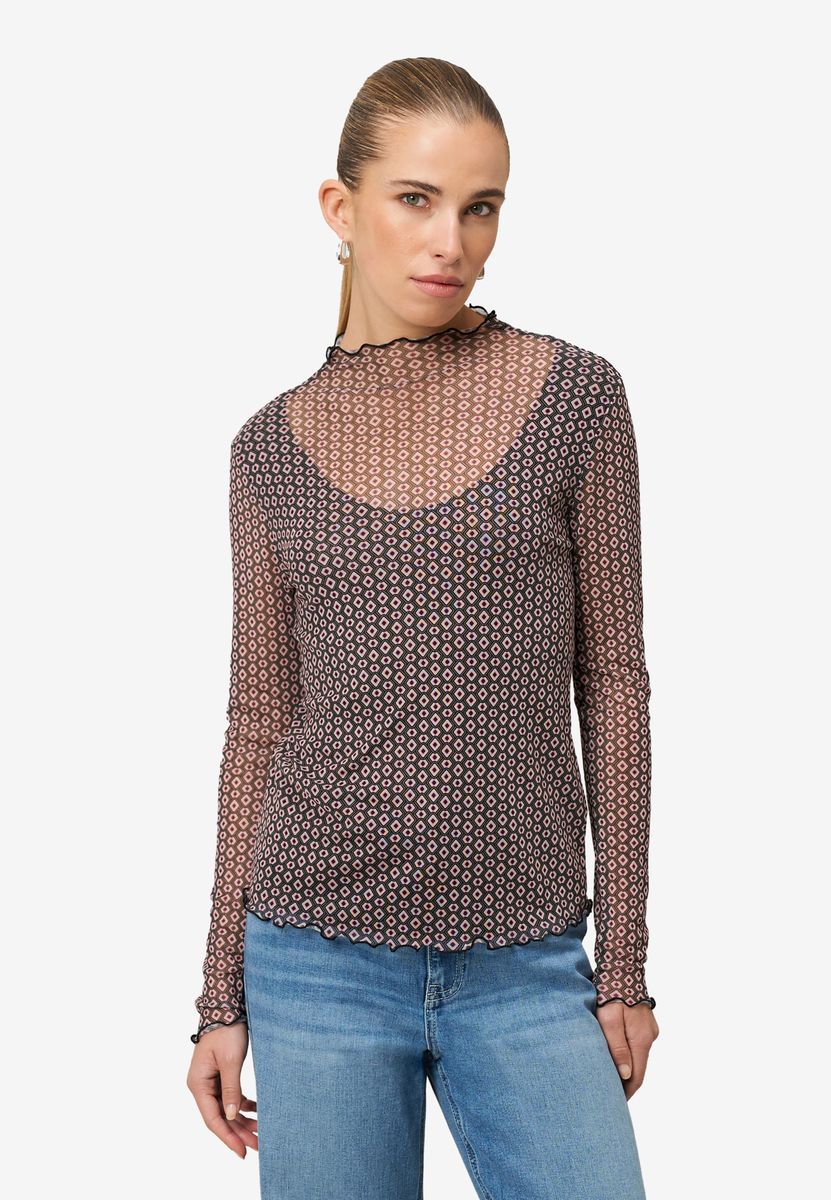 Mesh-Shirt mit grafischem Print