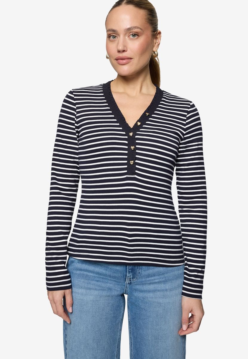 Ringelshirt mit Knopfleiste