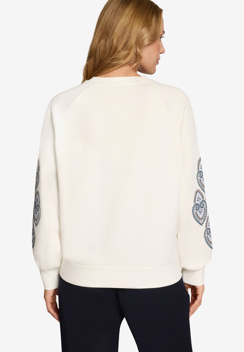 Sweatshirt mit bestickten Ärmeln
