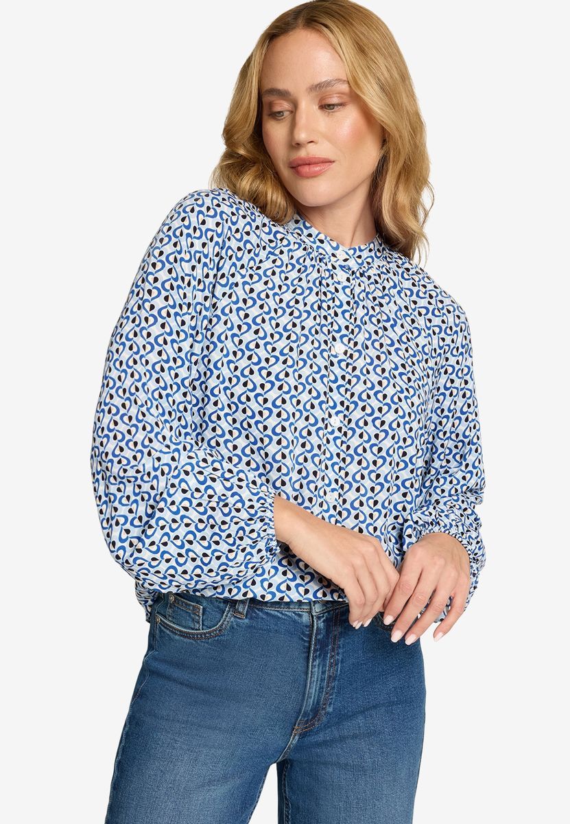 Langärmlige Bluse mit grafischem Druck