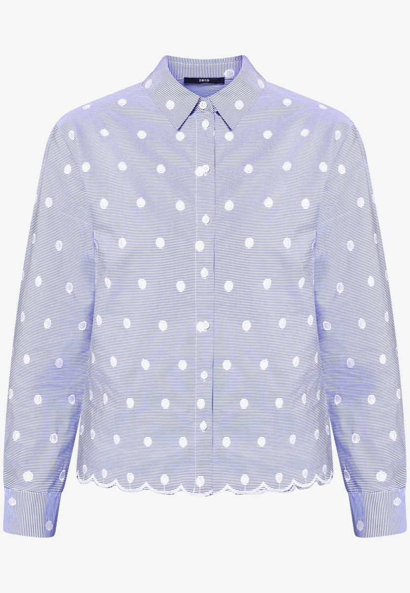 Bluse mit Streifen und Stickerei