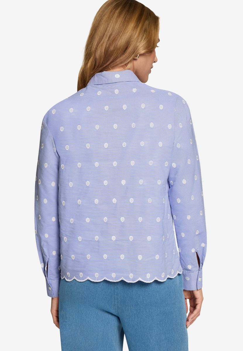 Bluse mit Streifen und Stickerei