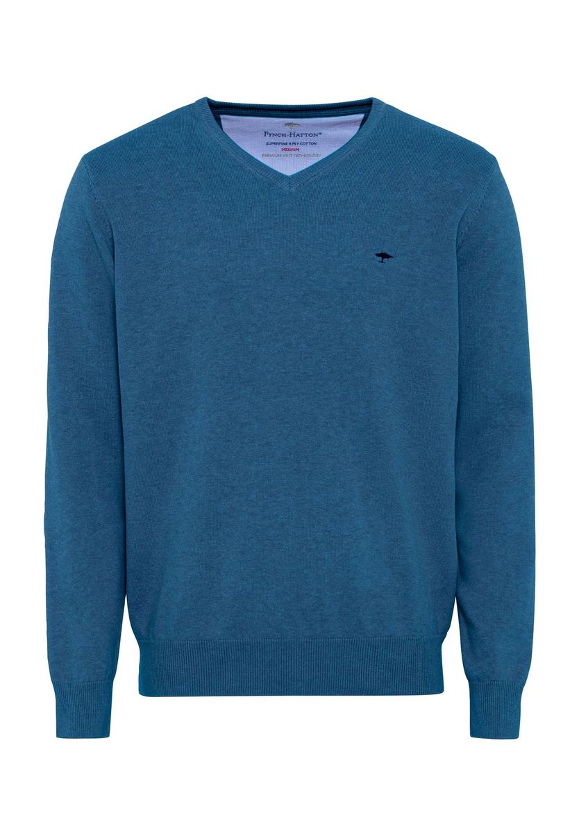 Klassischer V-Ausschnitt Strickpullover aus Baumwolle