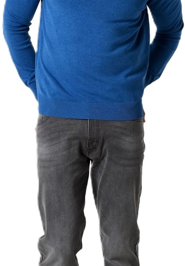 Klassischer V-Ausschnitt Strickpullover aus Baumwolle