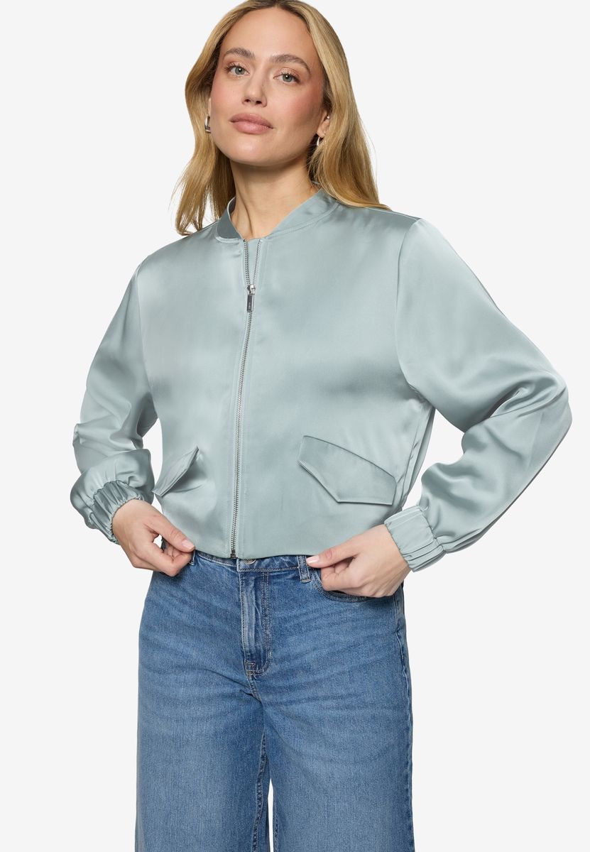 Satin-Jacke  mit Reißverschluss