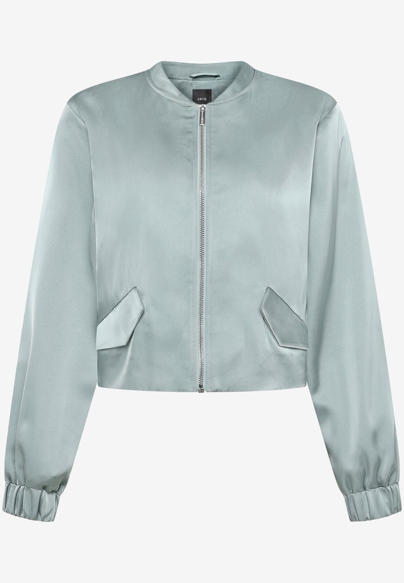 Kurze Bomberjacke aus Satin