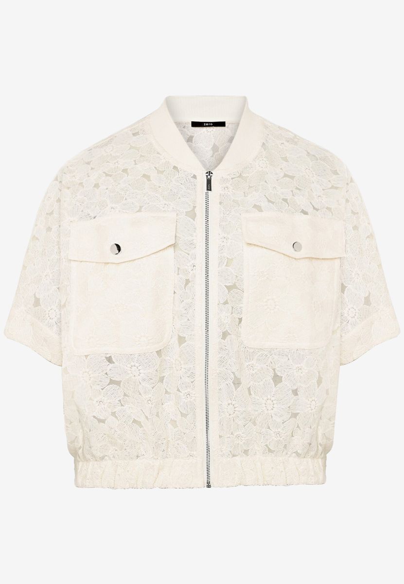 Spitzenjacke  kurzarm mit Taschen