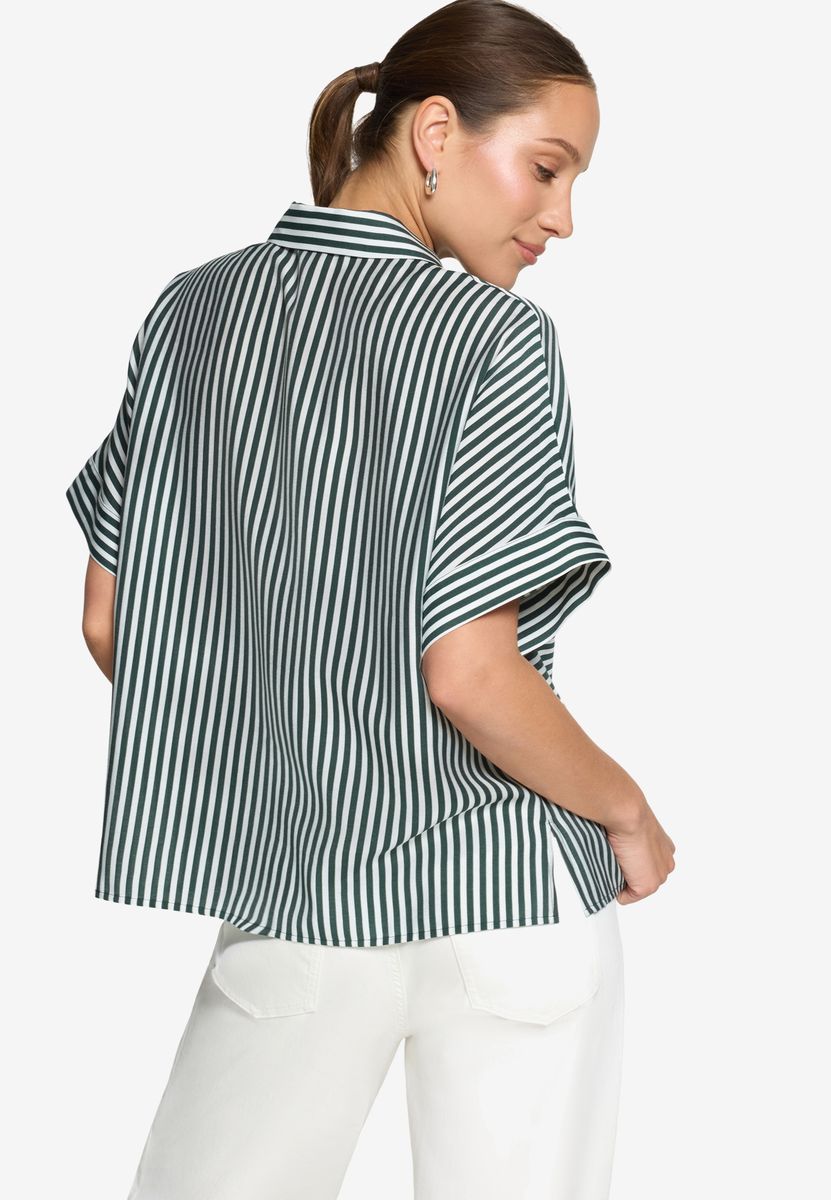 Kurzarm-Hemdbluse mit Streifenmuster