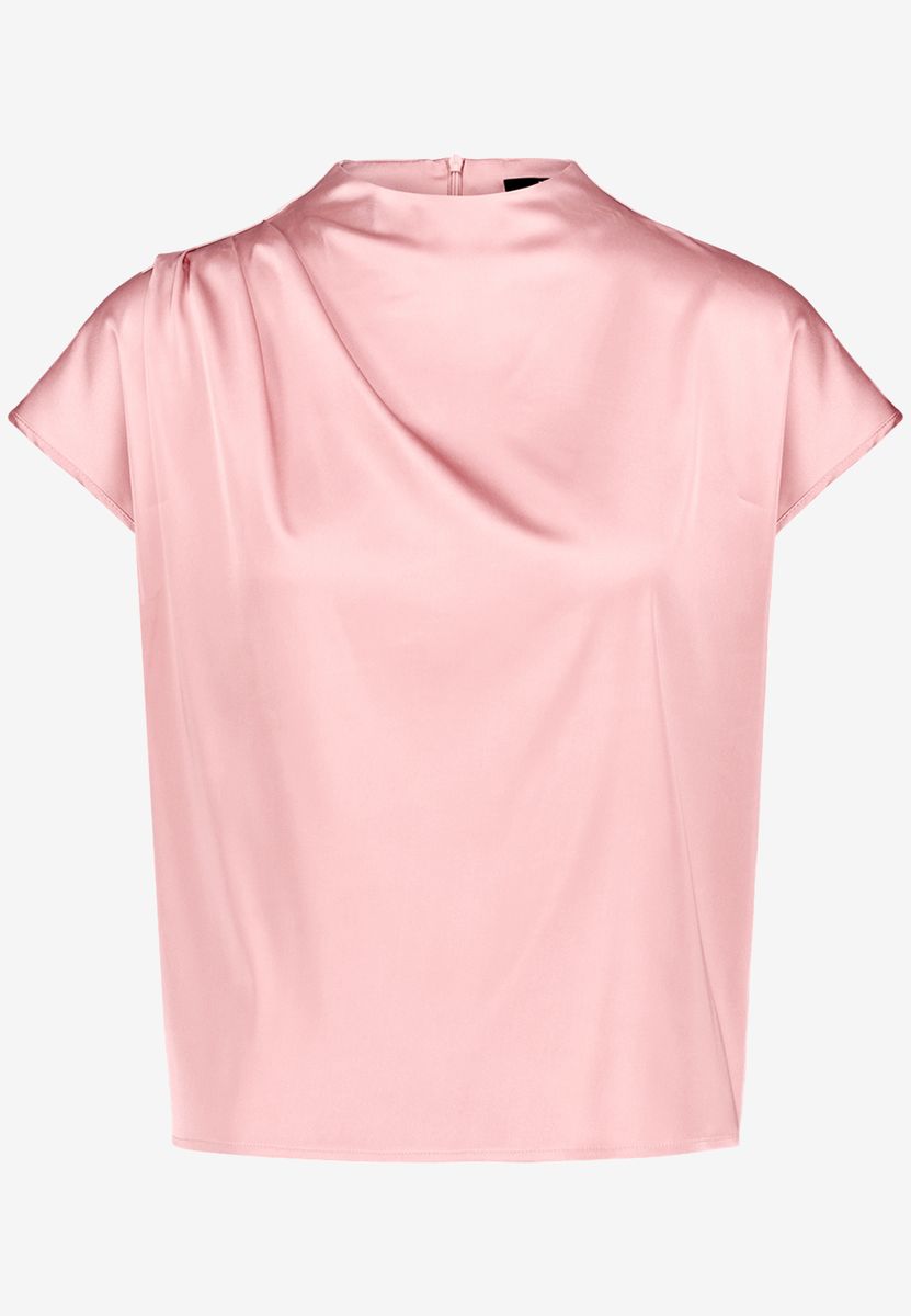 Satinbluse  mit Stehkragen