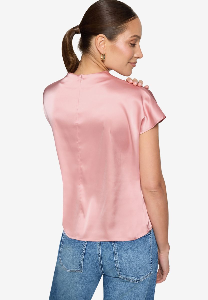 Satinbluse  mit Stehkragen