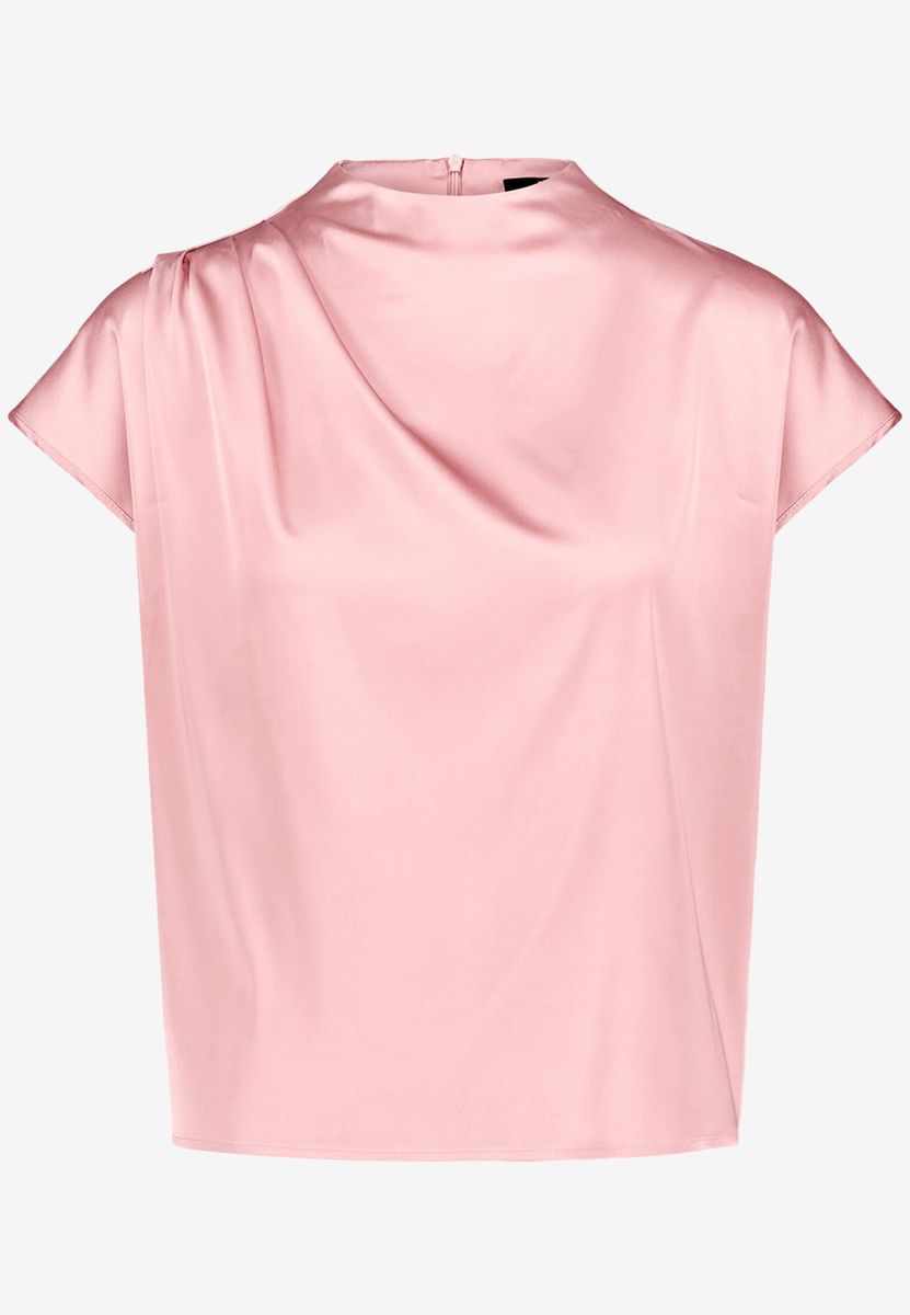 Satinbluse  mit Stehkragen