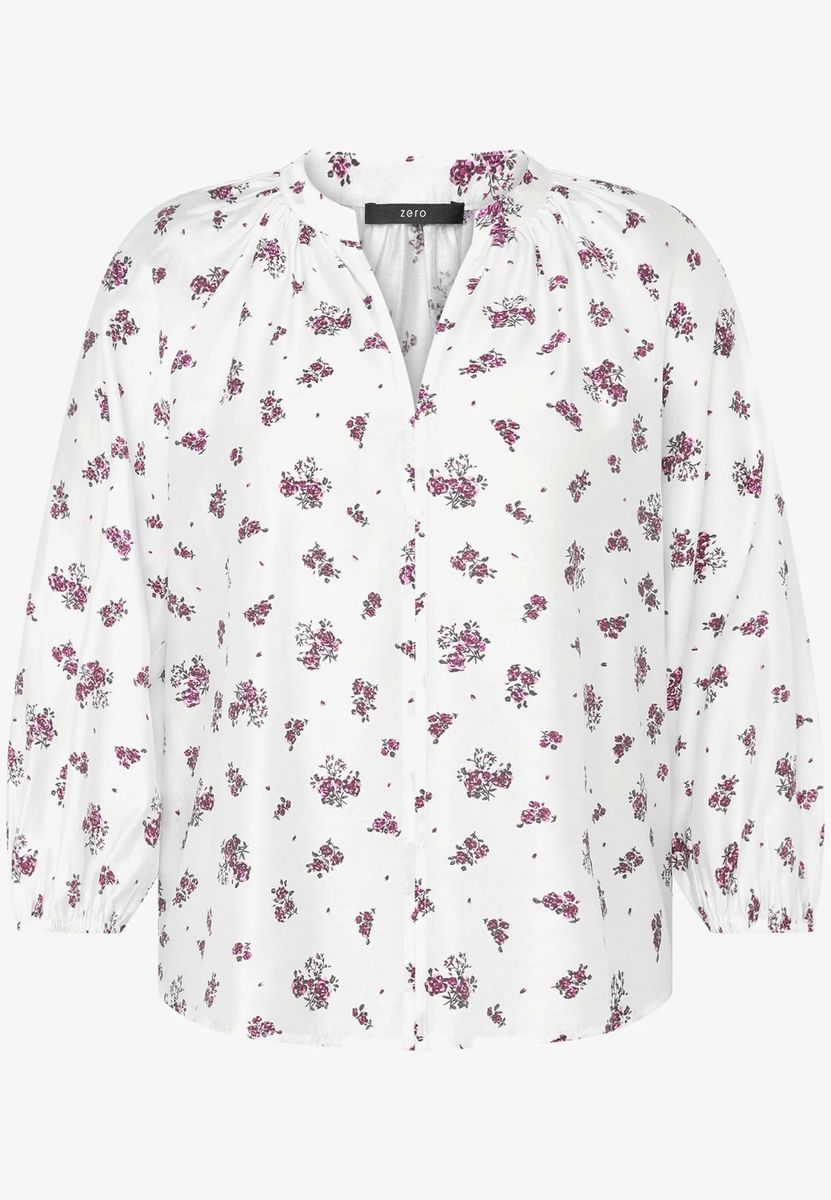 Geblümte Bluse mit Ballonärmeln