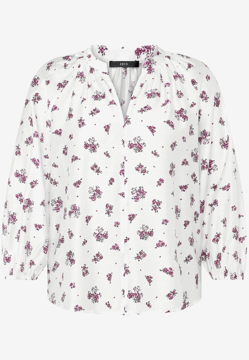 Geblümte Bluse mit Ballonärmeln