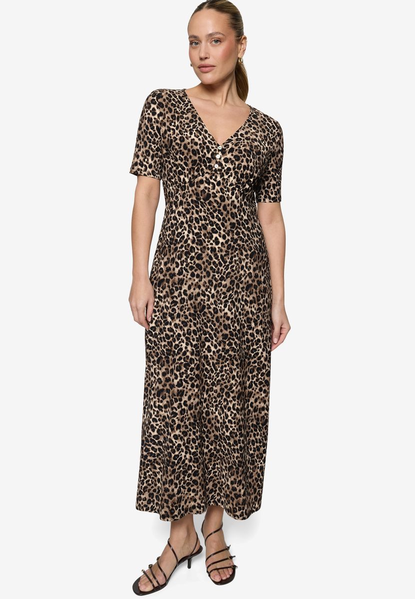 Maxikleid mit Leopardenmuster