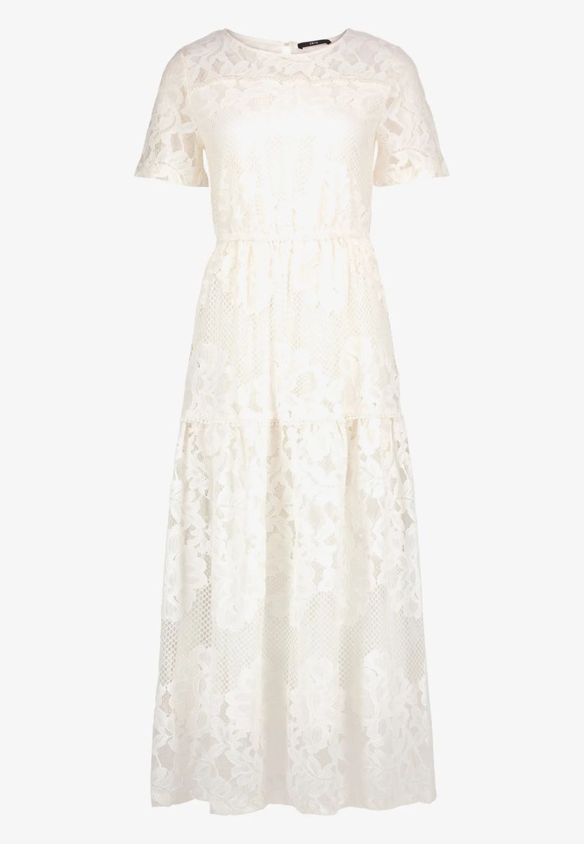 Spitzenkleid Maxi mit kurzen Ärmeln