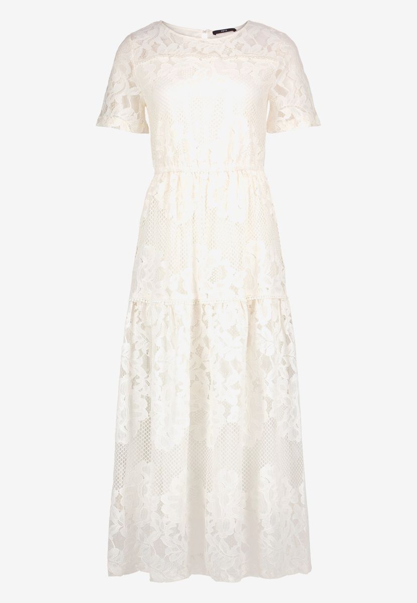 Spitzenkleid Maxi mit kurzen Ärmeln